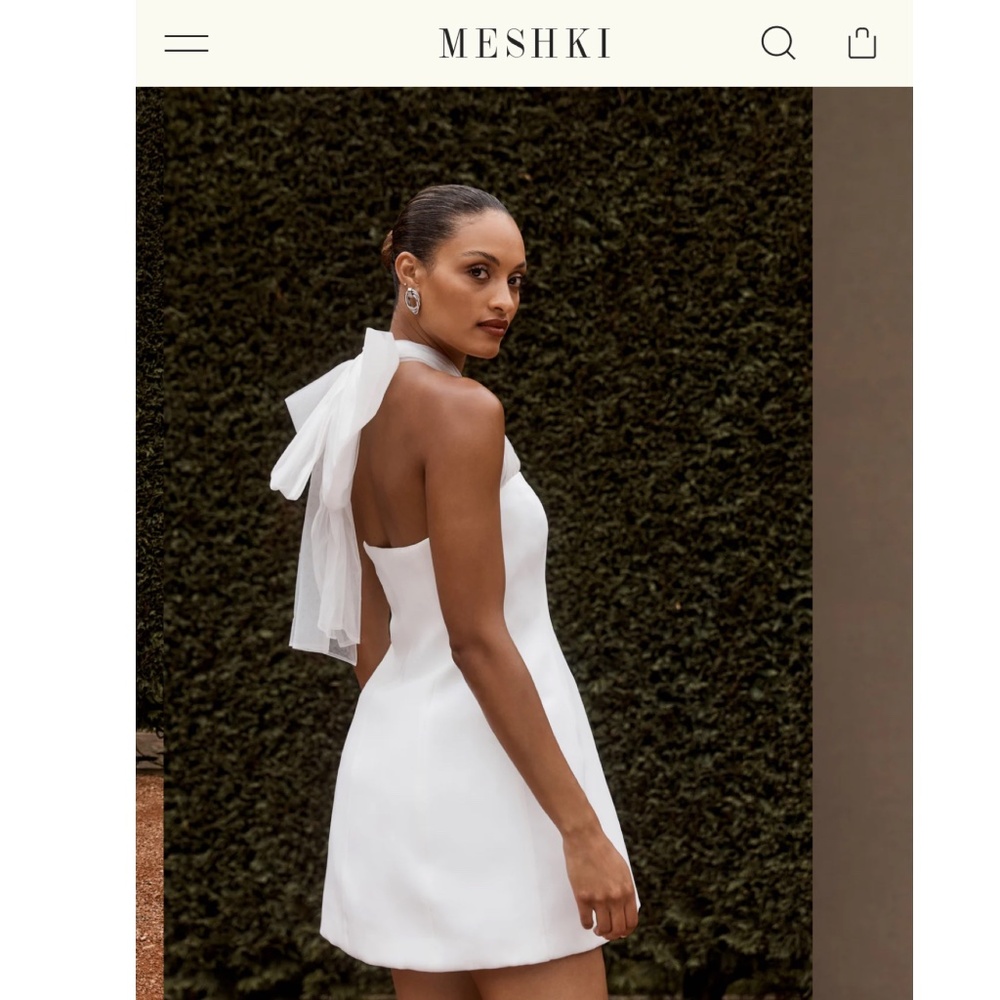 Maryam Tulle Bow Mini Dress - White XS